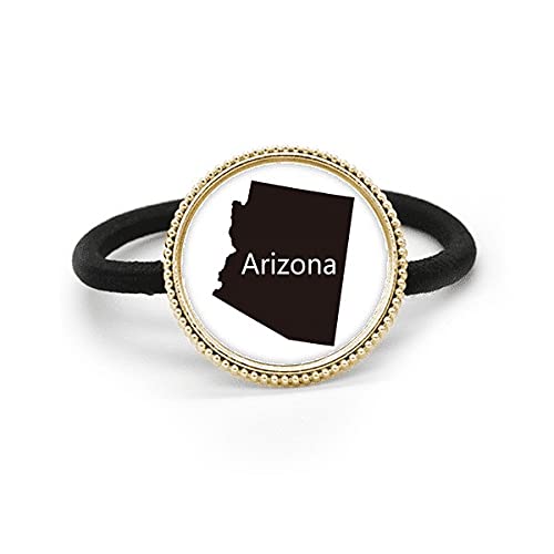 Élastique à cheveux en métal argenté avec motif de la carte de l'Arizona pour femme