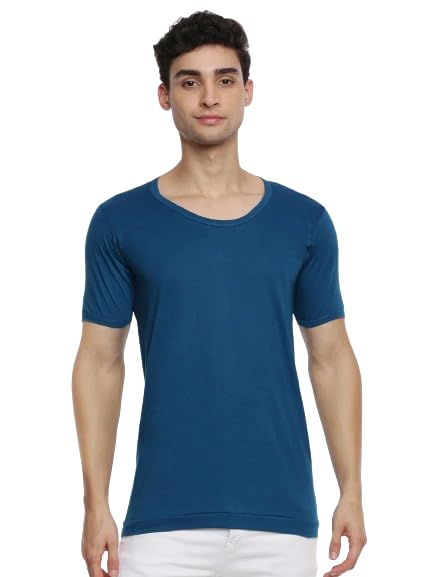 PoomexMen's Cotton Half Sleeve Colour Vest (3 Pcs Pack) # Multicolour # Colour May Vary RNS # Sleeved Colour Vest #