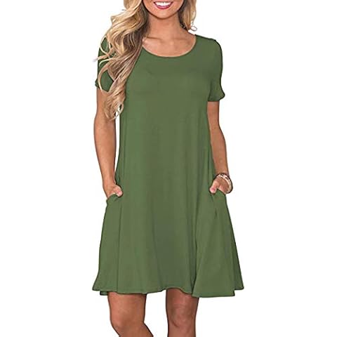 Vestido Casual Mujer YMING con Bolsillos Escote Redondo Cover