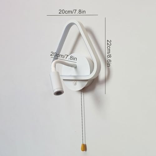 Lámparas de cabecera de iluminación de pared con cableado y aplique LED triangular blanco con switch 6