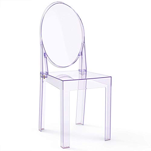 Preisvergleich Produktbild Klarer Esszimmerstuhl Transparente Make-up-Seitenstühle Kunststoff-Einzelstuhl Küchenstuhl zerlegt und Nicht stapelbar, 1-TLG