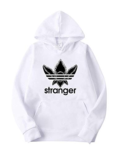 Angel ZYJ Sudadera Stranger Things Hombres, Sudadera Stranger Things Mujer con Capucha Niña y Niños Deporte Casual Impresión Suéter Sudadera Stranger Things Temporada 3 Impresión Suéter (Blanco-1, S)