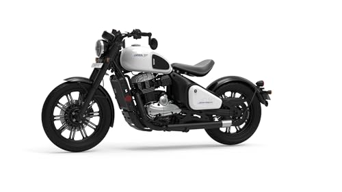 Image of JAWA 42 Bobber Disc Bike Alloy Wheel Dual Channel Moonstone White Booking for Ex-Showroom Price