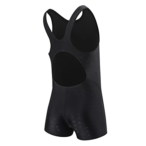 J.E Sterguard Athletic - Trajes de baño de una pieza para niñas, trajes de baño profesionales para práctica, traje de baño negro para niña, talla 6-16 1880-HP, Negro, 12 años