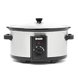 Haden 6.5L Electric Slow Cooker with Removable Dishwasher Safe Ceramic Pot, 3 Heat Settings (High/Low/Keep Warm), Domed Glass Lid & Cool-Touch Handles for Family Stews