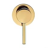 QuivyLivy Rubinetto miscelatore a parete per doccia a scomparsa, in ottone, con regolatore dell'acqua calda e fredda, rubinetto rotondo con finitura nera e oro cromato (oro)