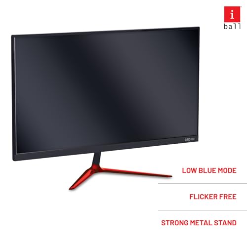 Image of iball Bird i22 LED Monitor with (21.45 inch) Widescreen, Frameless Ultra Slim Design, 1920 x 1080 Pixels, HDMI /VGA Inputs, A+ Grade Panel, Metal Stand, Wall Mountable, 3 Year Warranty.