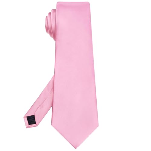 Image of Hi-Tie Men's Extra Long Solid Satin Tie Set 63 Inch /70 Inch Formal Necktie