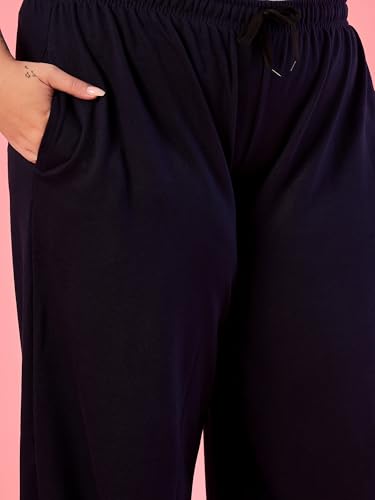 Image of ALZA Women's Cotton Oversized Joggers with Utility Pockets - Loose Fit High Waisted Track Pants for Gym, Yoga & Travel - Lightweight All-Season Lounge Sweatpants