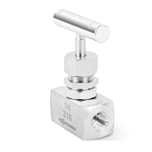 WECO Stainless Steel Needle Valve - Female NPT Port Needle Valve Water Flow Control for Reverse Osmosis Systems - 1/4 Inch