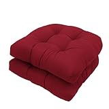 Eoieov Waterproof Patio Chair Cushions Set of 2 Burgundy Outdoor Rocking Chair Cushion Non-Slip Dining Chair Pads for Garden Furniture