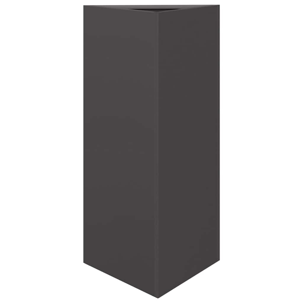 Vidaxl (Black, 40 X 34.5 X 70 Cm/ 1 Pcs) Garden Planters Outdoor Flower Pot Patio Planter Box Triangular Steel