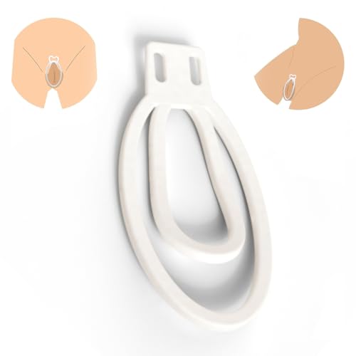 Chastity Training Clip Chastity Clip Cock Cage Bondage Clip Lock Chastity Cage Chastity Belt for Male Penis Cage SM Adult Chastity Device Sex Toy (White1)
