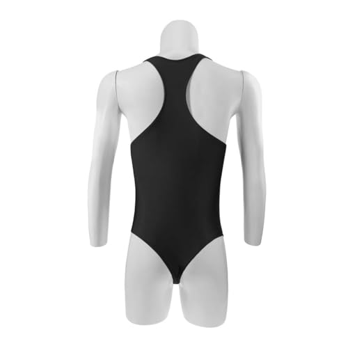 JEERLEEP Mens Sleeveless Shapewear Mankini Leotard Bodysuit Singlet Bottom Buckle Brief Underwear3