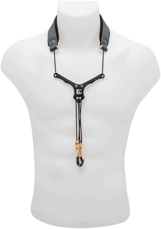 BG BGS20YBMSH Zen Leather Saxophone Strap - Black