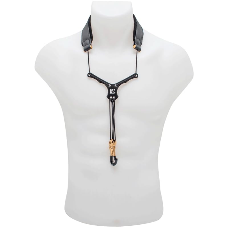 BG Cordoncino in pelle Zen noir per sassofono Moschettone in metallo, Standard
