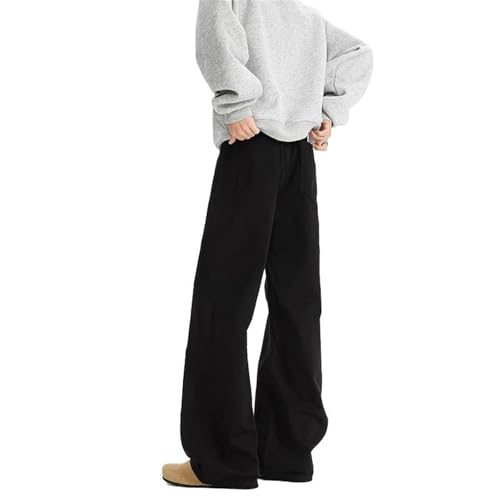 Men's American Retro Cotton Denim Jeans Straight Wide Leg Pants