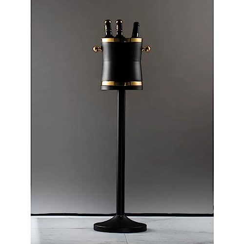 Cubitera de pie, Enfriador de champán de Acero Inoxidable de 68,5 cm con Base Alta, Mantiene Las Botellas frías para la decoración de Bares y Fiestas.