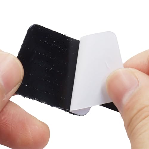 Hordion 80 unidades de abrazaderas adhesivas de velcro para cables (negro y gris) | Organizador de cables con adhesivo para debajo del escritorio, organizador ajustable de cables para oficina en casa y escritorio miniatura 4