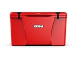 KENAI 65 Cooler | 65 qt Ice Chest Durable Rotomolded Insulated | Made in USA | Warranty for Life | for Beach Boat Camping Fishing Hunting | K65 | Red