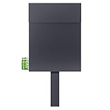 MOCAVI SBox 500 Stand-Postkasten freistehend mit Zeitungsfach anthrazit-grau Standbriefkasten Pfosten zum Einbetonieren