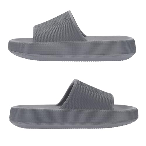 Joomra Pillow Slippers for Women and Men Non Slip Quick Drying Shower Slides Bathroom Sandals | Ultra Cushion | Thick Sole
