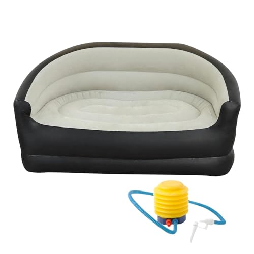 Sofá inflable portátil de PVC flocado asiento cómodo plegable para dormitorio 2