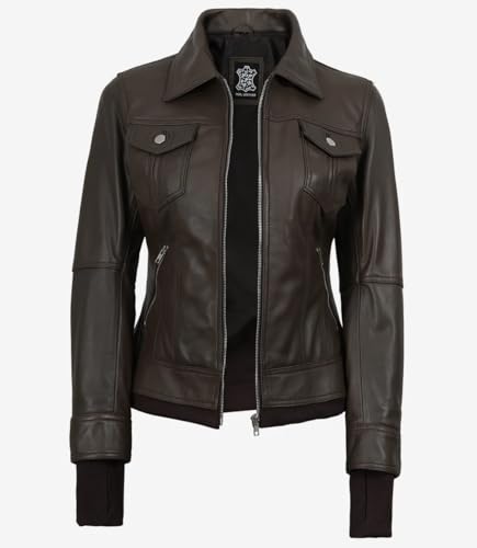 Image of Blingsoul Womens Real Leather Jacket - Asymmetrical Leather Jackets for Women