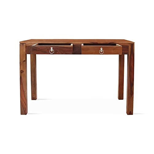 Image of sheesham Study Table Wood Reading Writing Study Table Computer Work Station Desk Drawers Storage for Home Office Students (Brown Walnut Mate Finish) (2 Drawer Study Table)