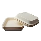 BangQiao 6.00 Inch Plastic Square Plant Pot Saucer Tray for Indoor and Outdoor Plants, Pack of 6, Beige