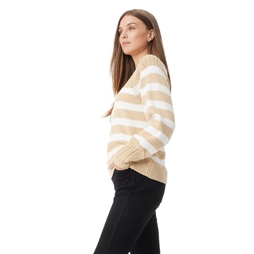 Sam Edelman Women's Joy Novelty Yoke and Cuff Pullover Sweater Standard3