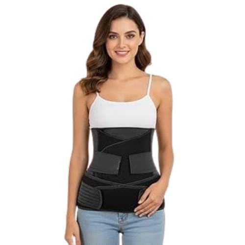 Post Pregnancy 3 in 1 Tummy Support Belt for Women – C-Section & After Delivery Recovery Belt (Free Size, Black)-picture-53