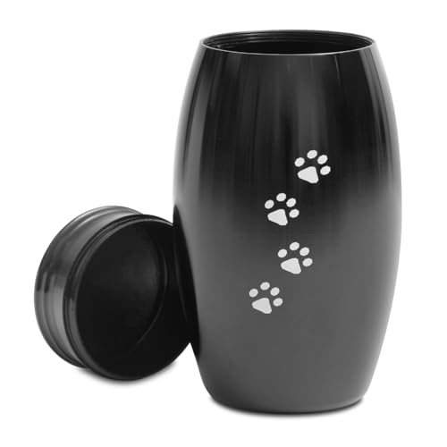 Image of Pet Memorial Gift for Loss of Dog or Cat, Memorial Urn for Ashes | 5.5 inches Small & Medium Aluminum Cremation Urn for Pet Ashes,Pet Urn for Fur, Hair, Whiskers or Ashes(25 lbs Capacity)