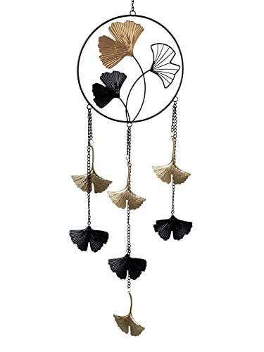 formano Deko Fensterhänger Girlande Ginko 60 cm Metall Mobile Fenster Dekoration Schwarzgold Ginkgo...