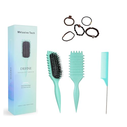 MklusiveTech Curling Brush By Candybrush Curly Hair Brush Designed Reduces Pulling and Curl Separation Curl Defining Brush Taking Care Of curly Hair Brush