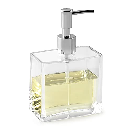 Huang Acrylic Clear Rectangular Refillable Liquid Soap Dispenser Pump For Bathroom Vanity Countertop thumb #1