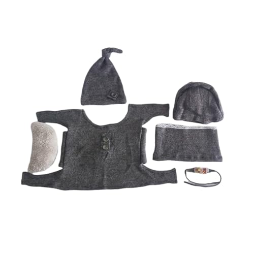 Photoshooting Props for Gift Newborn Hat Stretchy Wrap Photo Posing Backdrop Photo Decoration 7PCS