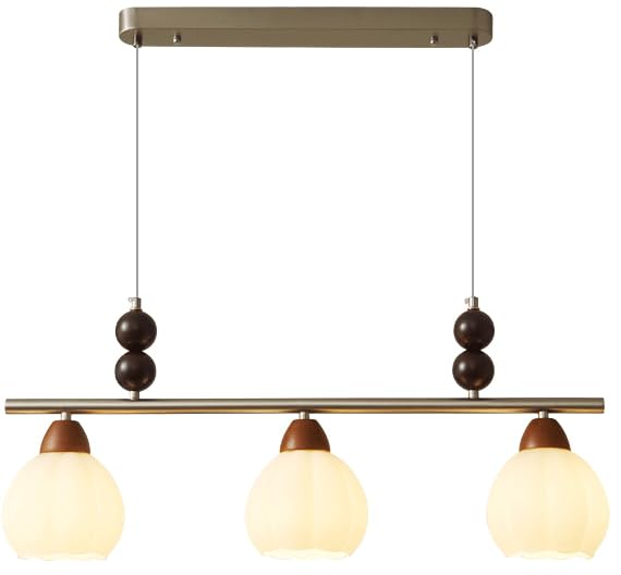 Lustre linéaire à 3 lumières moderne du milieu du siècle pour îlot de cuisine