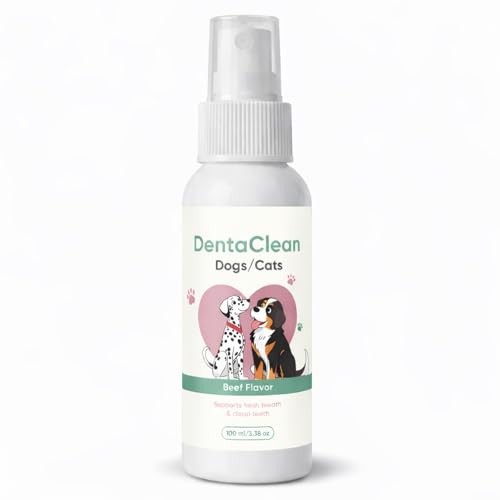 Dentaclean for Dogs & Cat Dental Spray with Probiotics Calendula Extract Rosemary and Green Tea Extract Eliminate Bad Breath Fresher Breath & Cleaner Teeth No Brushing 100 ml/3 38 Oz (1)