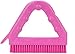 SPARTA Plastic Commercial Grout Brush, Triangle-Shaped Scrub Brush with Scraper and Two Threaded Holes for Attaching Handle (Sold Separately), 9 x 7 x 7 Inches, Pink, (Pack of 4)