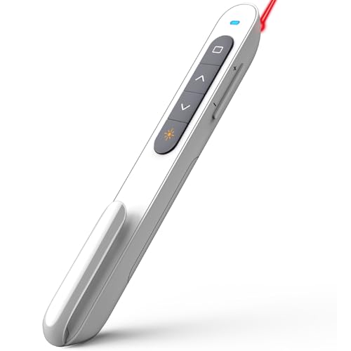 Image of Presentation Clicker, Clicker for PowerPoint Presentations, PowerPoint Clicker with Pointer for Presentations, Pointer Clicker Presentation Remote - White