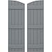 Ekena Millwork ARW401BE518X62CHH Americraft Five 3 Exterior Real Wood Joined Board-n-Batten Shutters w/Elliptical Top (Per Pair), 17 1/2"W x 62"H, Ocean Swell