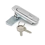 Metal Box Plane Lock Distribution Box Cabinet Industrial Machinery and Equipment Pull Handle Cam Lock 1Pcs(Silver with Key)