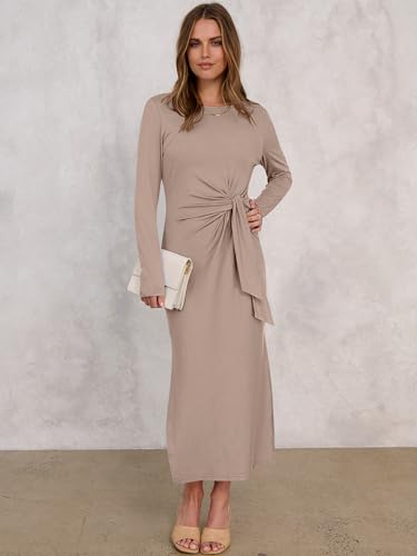 Image of ANRABESS Women's Fall Long Sleeve Casual Maxi Dress