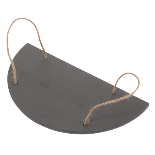 SOLUSTRE Natural Serving Tray with Handle Elegant Semicircle Dish for Sushi Steak and Desserts Food Display Board for Home Restaurant Use