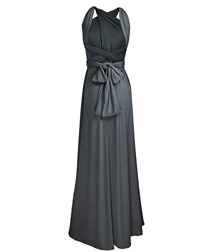 Image of Sexyshine Women's Backless Gown Dress Convertible Multi-Way Wrap Halter Cocktail Dress Bandage Bridesmaid Long Dresses