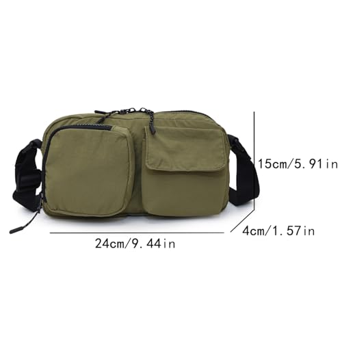 Image of Small Nylon Crossbody Bags for Women Men With Drawstring Cell Phone Purse Wallet Handbags with Inner Compartments
