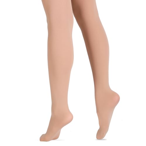 HiDance Girls Ballet Dance Tight,Ultra Soft Students School Footed Tights for Girls Women2