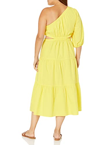 Image of The Drop Womens April One Shoulder Cut-Out Tiered Midi Dress