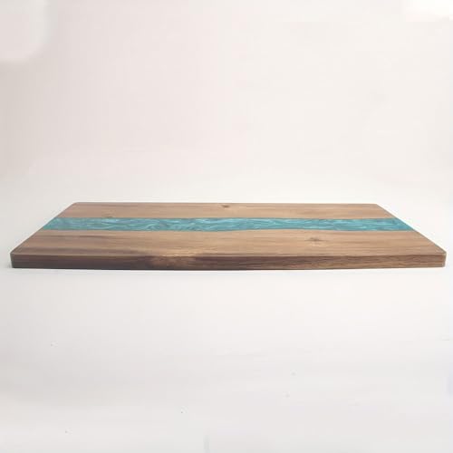 Tabla de cortar rectangular de madera y resina 43x23 cm miniatura 5